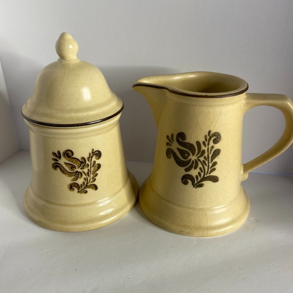 Village Pfaltzgraff (made in USA) Creamer and Sugar